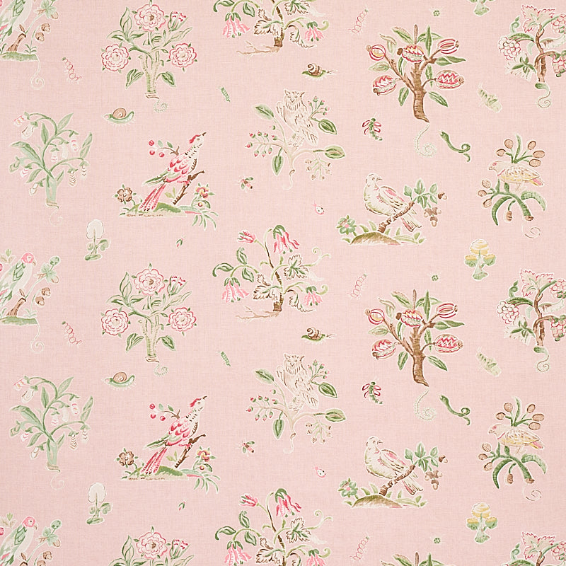 Schumacher Magical Menagerie Blush Fabric 176754