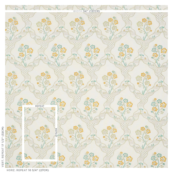 Schumacher Marella Leaf Fabric Sample 176852