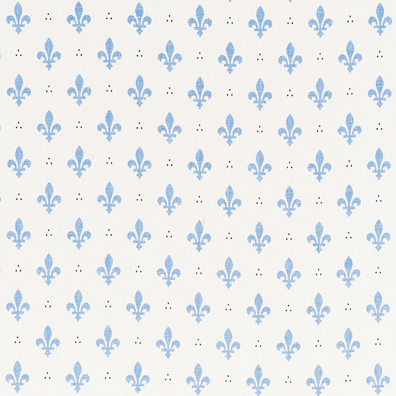 Schumacher Fleur De Lis Blue Fabric 176960