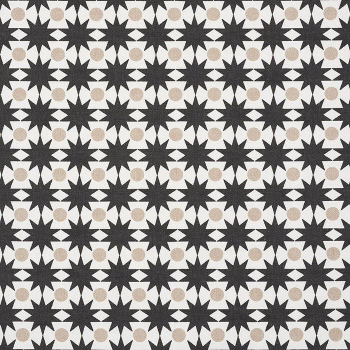 Schumacher Cosmos Black & Sand Fabric Sample 177063