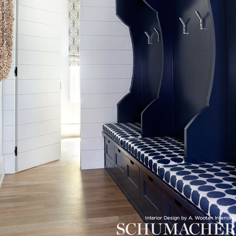 Schumacher Fuzz Navy Fabric 177090