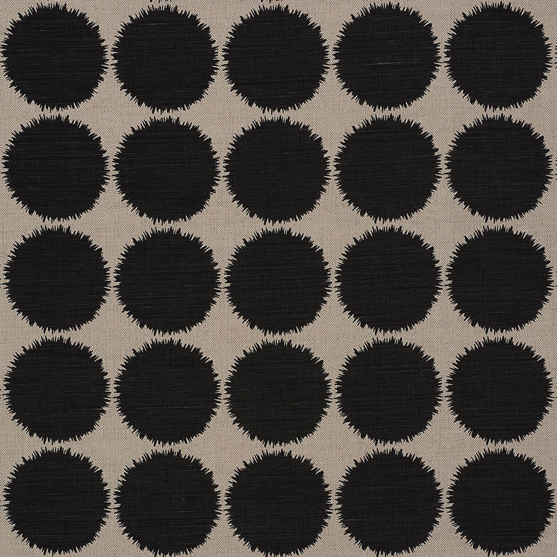 Schumacher Fuzz Black & Natural Fabric 177095