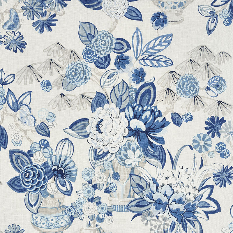 Schumacher Bouquet Chinois Porcelain Fabric 177291