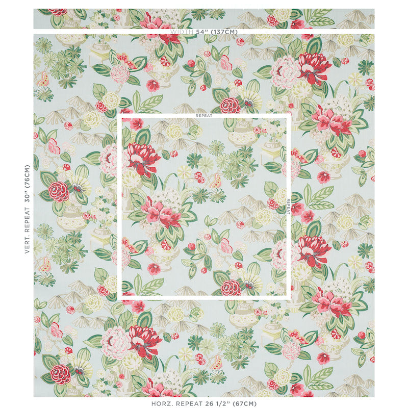 Schumacher Bouquet Chinois Sky Fabric 177292