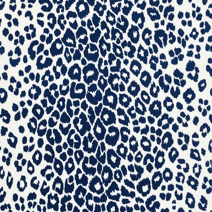 Schumacher Iconic Leopard Indoor/Outdoor Navy Fabric Sample 177323