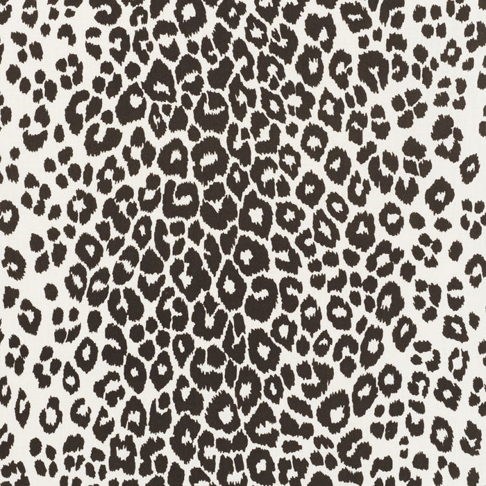 Schumacher Iconic Leopard Indoor/Outdoor Graphite Fabric Sample 177324