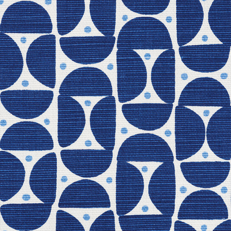 Schumacher Mezza Luna Blue Fabric 177363