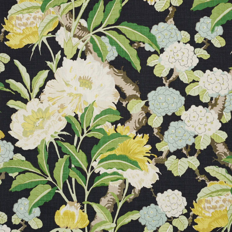 Schumacher Enchanted Garden Black Fabric 177391