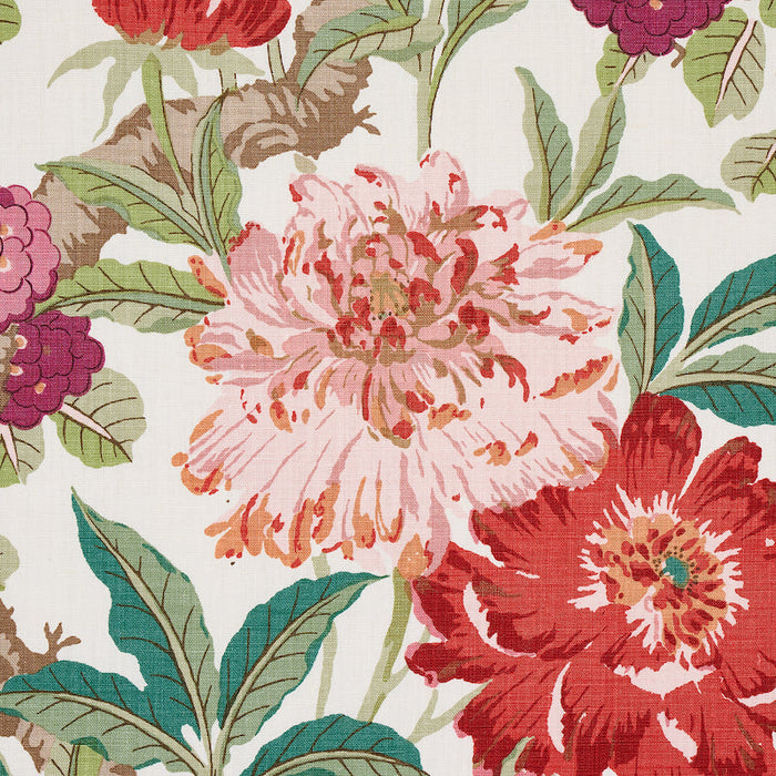 Schumacher Enchanted Garden Fuchsia Fabric Sample 177392