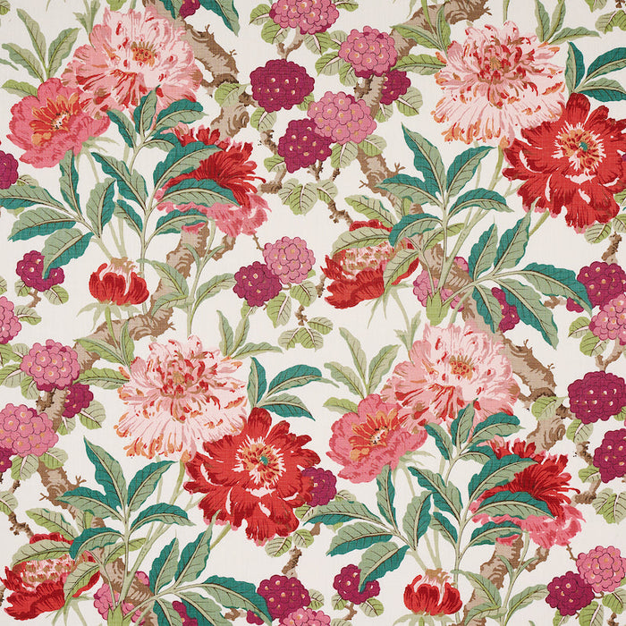 Schumacher Enchanted Garden Fuchsia Fabric Sample 177392