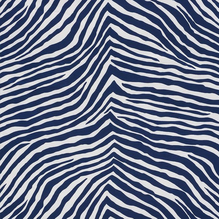 Schumacher Iconic Zebra Blue Fabric 177440