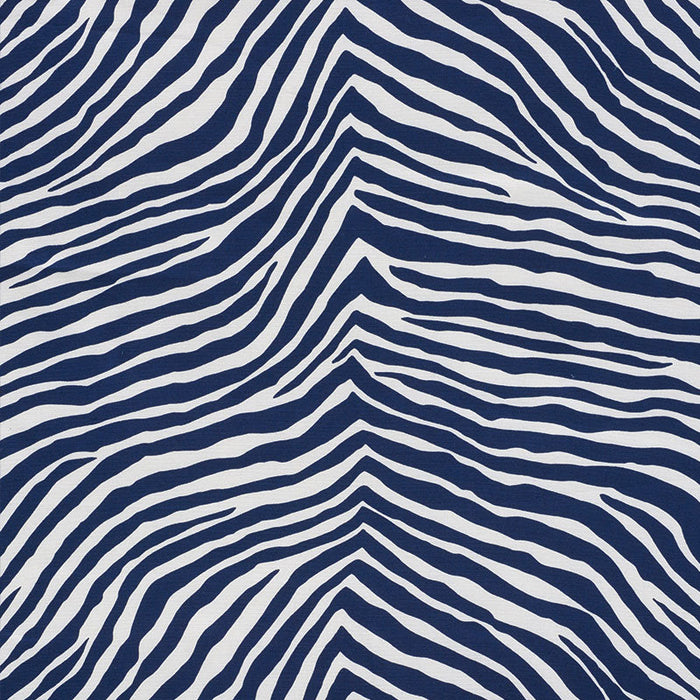 Schumacher Iconic Zebra Blue Fabric Sample 177440