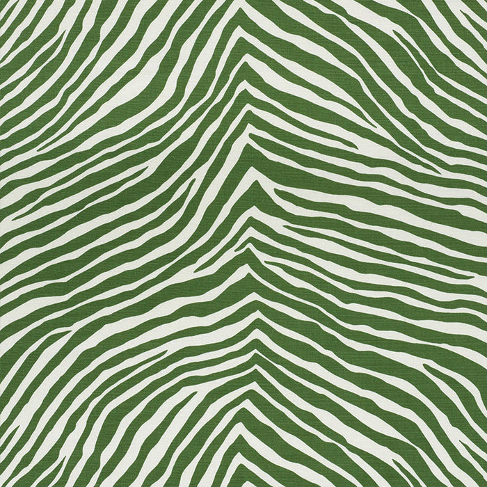 Schumacher Iconic Zebra Green Fabric Sample 177441