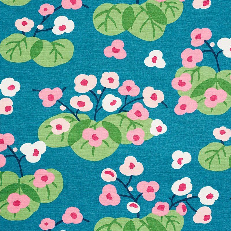 Schumacher Saku Peacock Fabric 177481