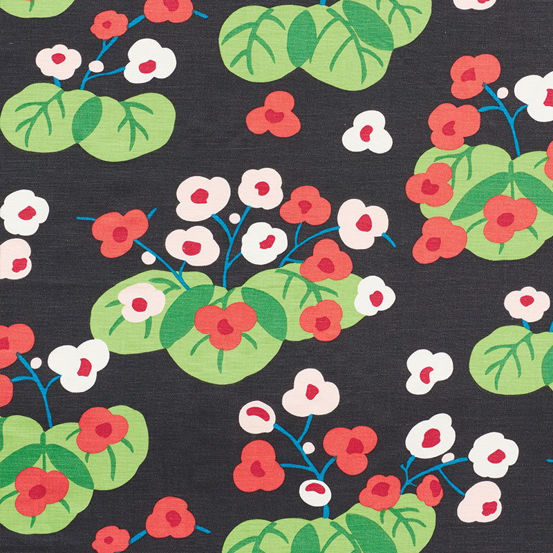 Schumacher Saku Soft Black Fabric 177482