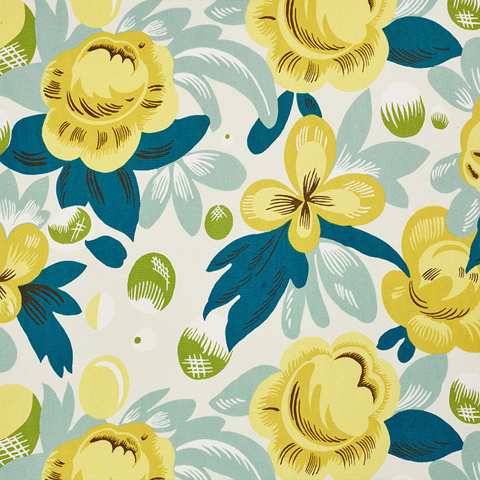 Schumacher Juin Citron & Peacock Fabric Sample 177532