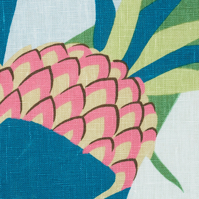 Schumacher Ananas Peacock Fabric Sample 177541