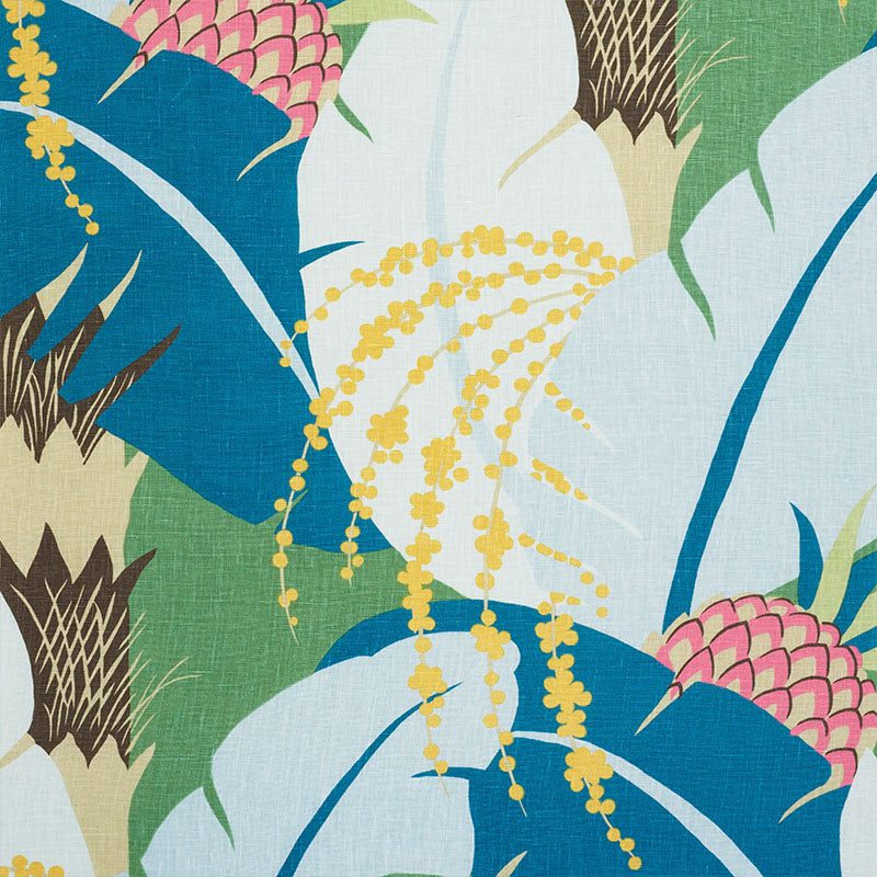 Schumacher Ananas Peacock Fabric 177541