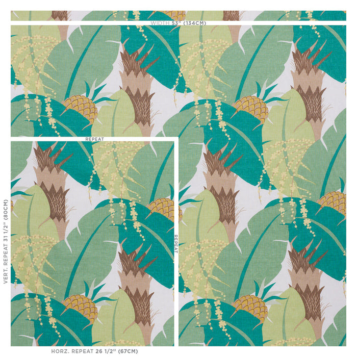 Schumacher Ananas Palm Fabric Sample 177543