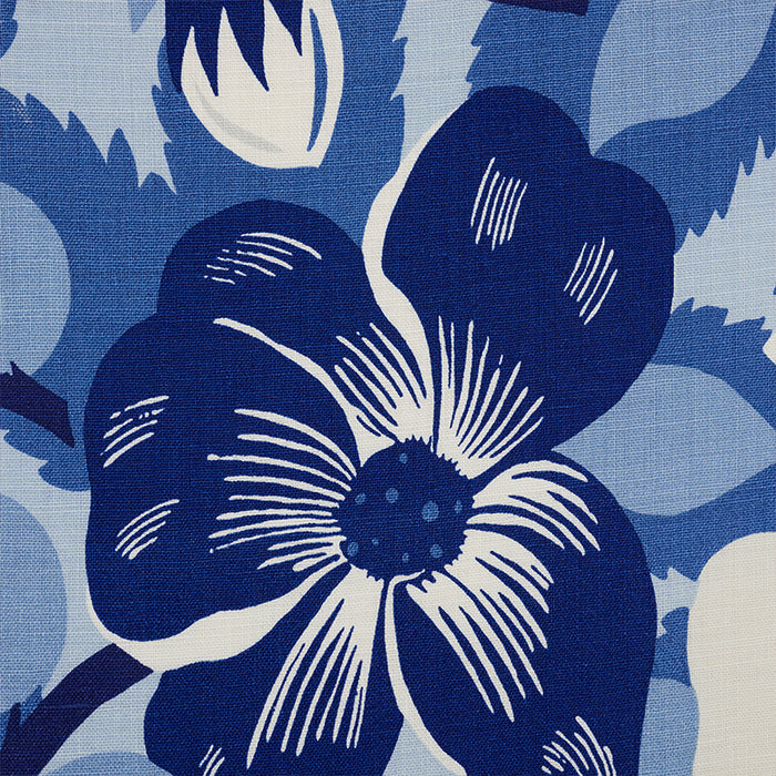 Schumacher Magnolias Blues Fabric 177562