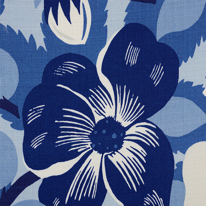 Schumacher Magnolias Blues Fabric Sample 177562