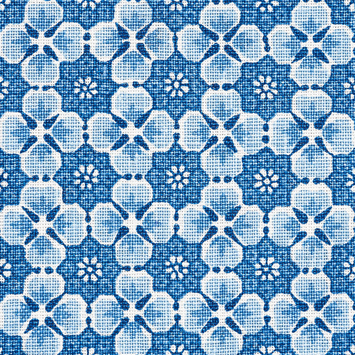 Schumacher Palisades Floret Indigo Fabric Sample 177600