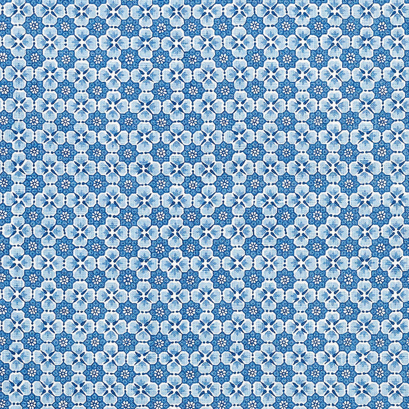 Schumacher Palisades Floret Indigo Fabric 177600