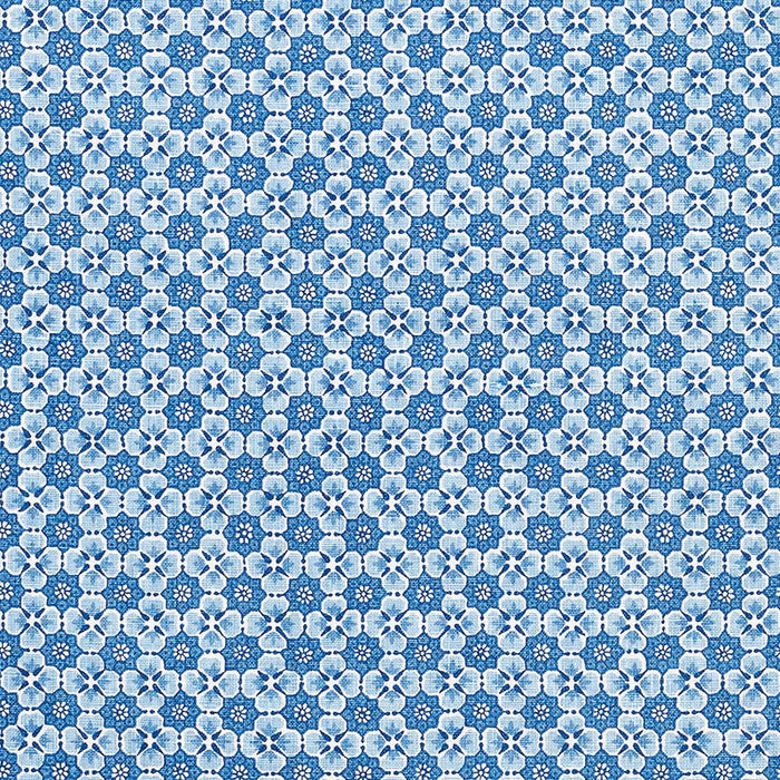 Schumacher Palisades Floret Indigo Fabric Sample 177600