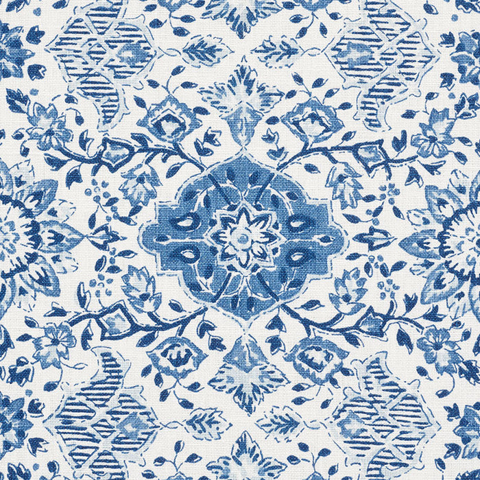 Schumacher Montecito Floral Indigo Fabric Sample 177620