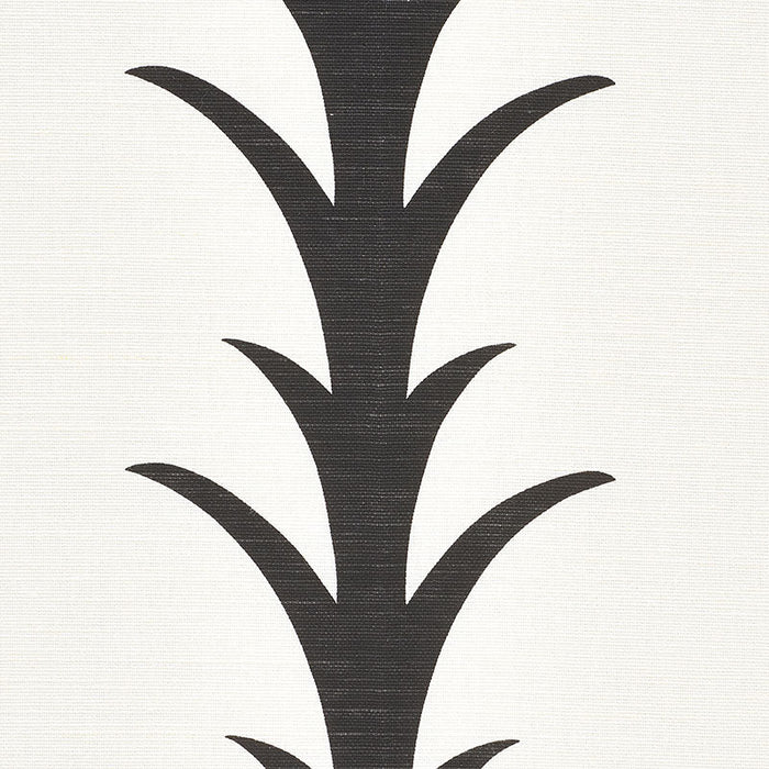 Schumacher Acanthus Stripe Carbon Fabric Sample 177632