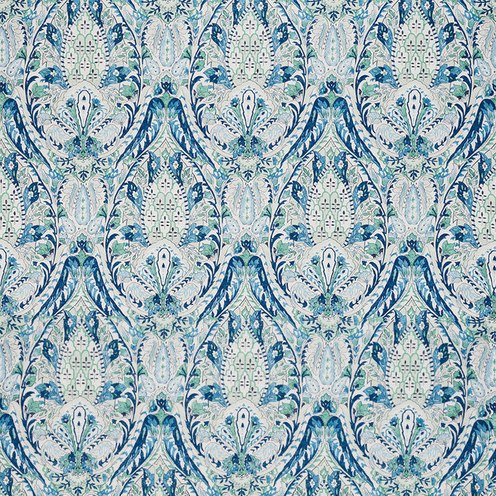 Schumacher Layla Paisley Blue & Green Fabric Sample 177671