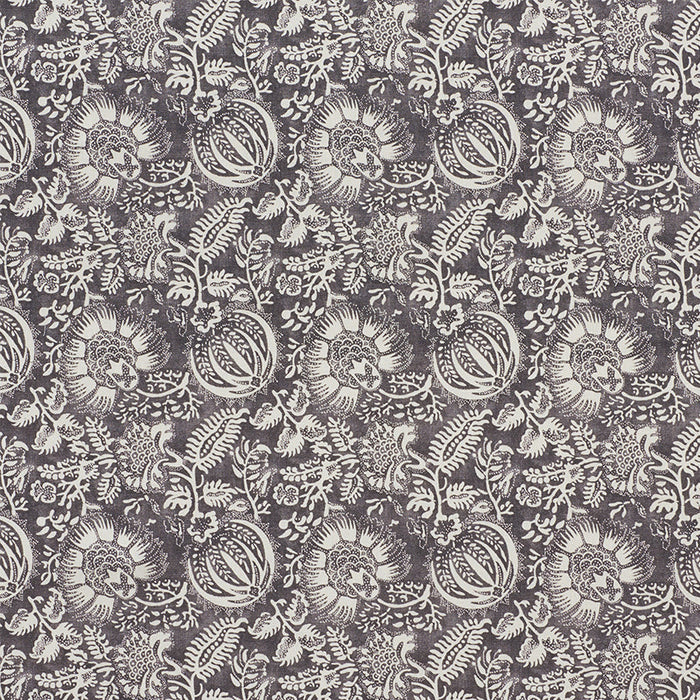 Schumacher Pomegranate Print Charcoal Fabric Sample 177691