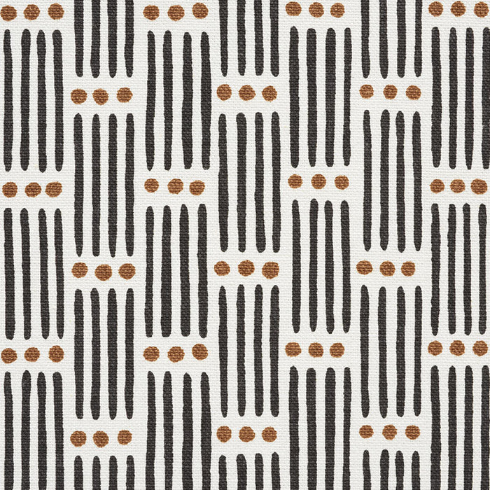 Schumacher Dotted Stripe Carbon Fabric Sample 177710