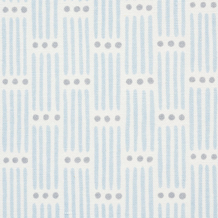 Schumacher Dotted Stripe Sky Fabric Sample 177711