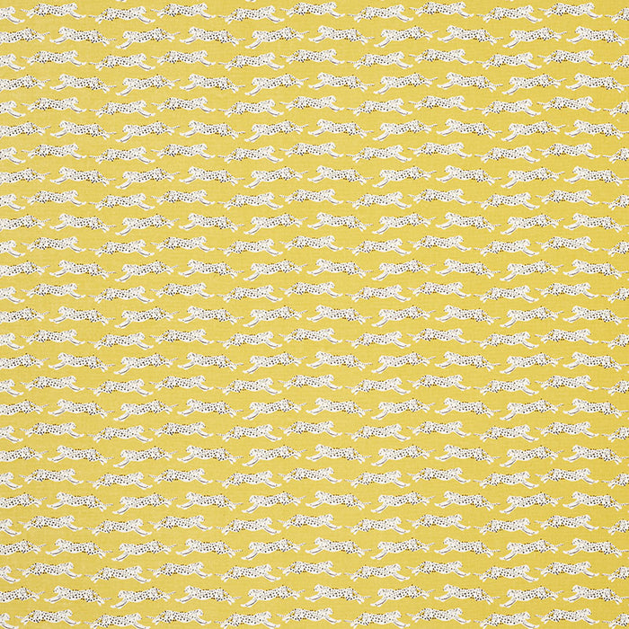 Schumacher Leaping Leopards Yellow Fabric 177740