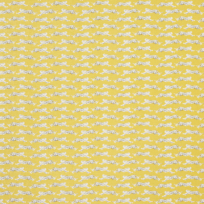 Schumacher Leaping Leopards Yellow Fabric Sample 177740