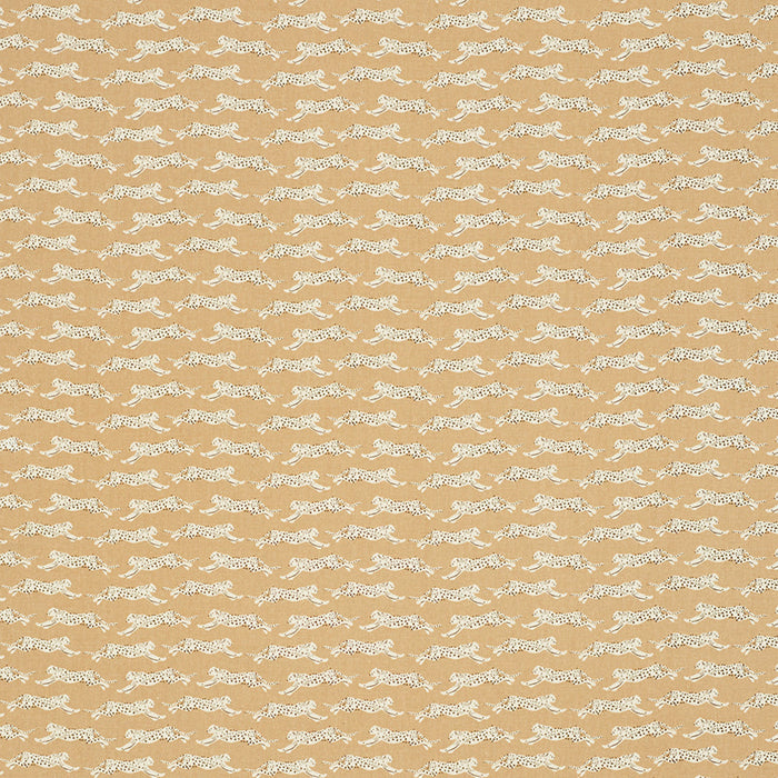 Schumacher Leaping Leopards Sand Fabric Sample 177741