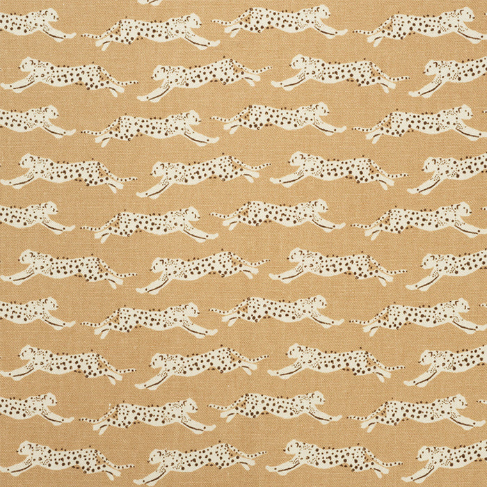 Schumacher Leaping Leopards Sand Fabric Sample 177741