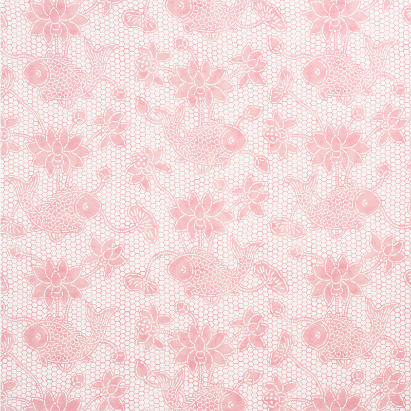 Schumacher Lotus Batik Pink Fabric 177792