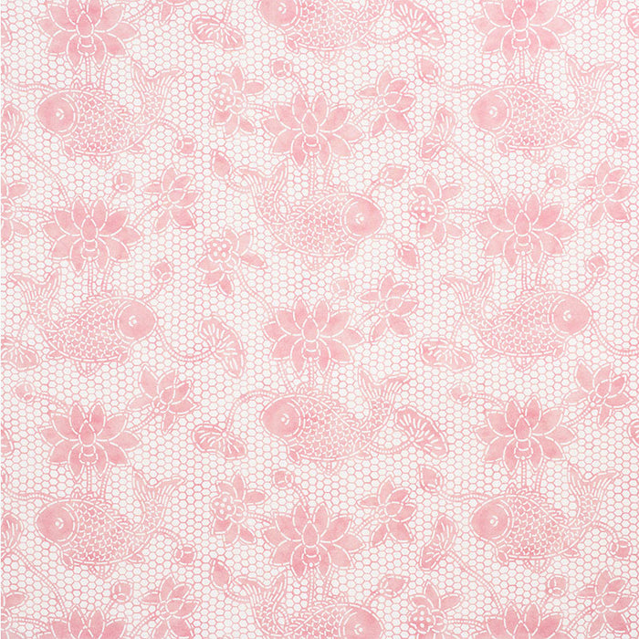 Schumacher Lotus Batik Pink Fabric Sample 177792