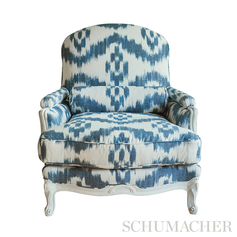 Schumacher Madaket Ikat Indigo Fabric 177820