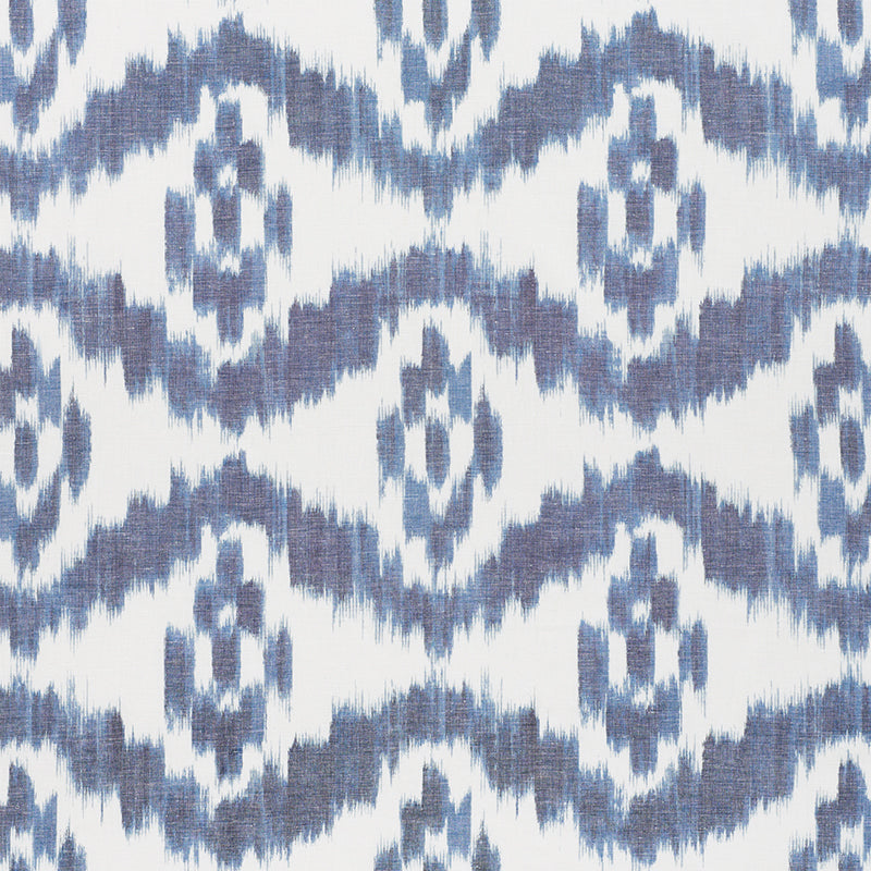 Schumacher Madaket Ikat Indigo Fabric 177820