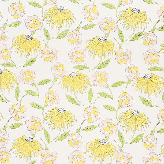 Schumacher Bouquet Toss Pink Lemonade Fabric Sample 177851