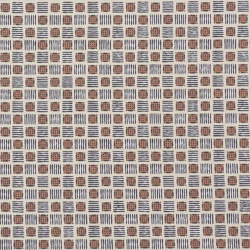 Schumacher Mottley Grid Wren Fabric Sample 177860