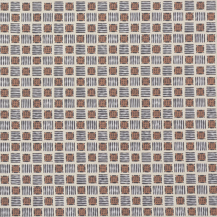 Schumacher Mottley Grid Wren Fabric Sample 177860