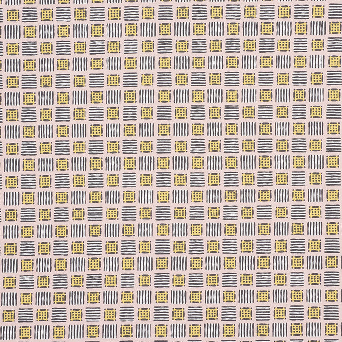 Schumacher Mottley Grid Pink Lemonade Fabric Sample 177861