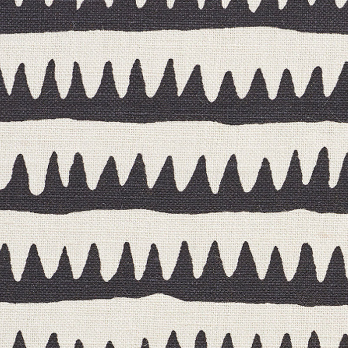 Schumacher Corfu Stripe Black Fabric Sample 177971