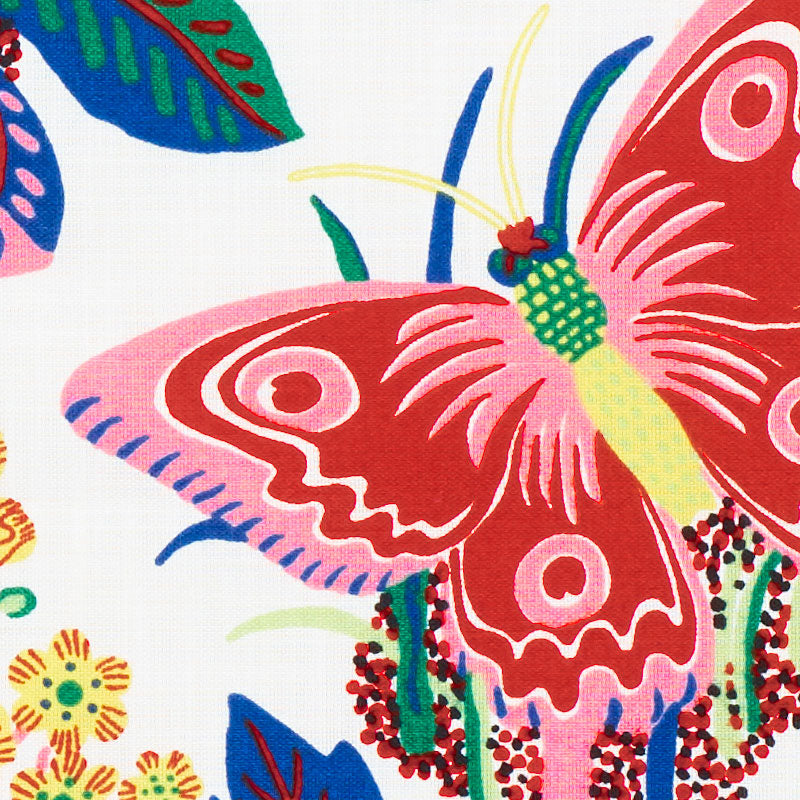 Schumacher Exotic Butterfly Indoor/Outdoor Spring Fabric Sample 177980