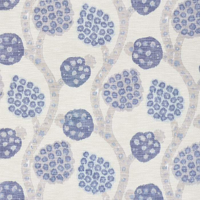 Schumacher Annabel Warp Print Blue Fabric 177992