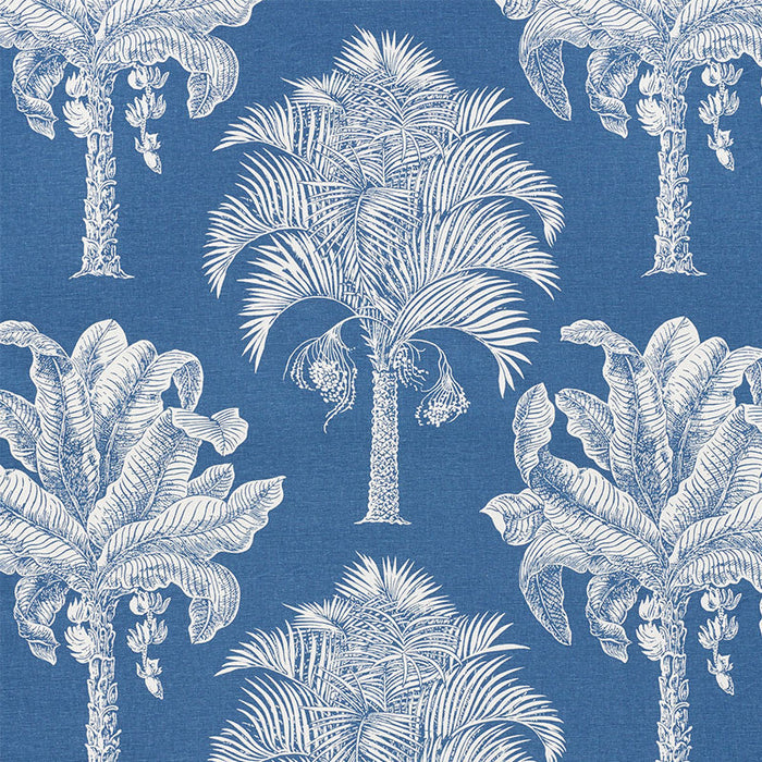 Schumacher Grand Palms Blue Fabric Sample 178002